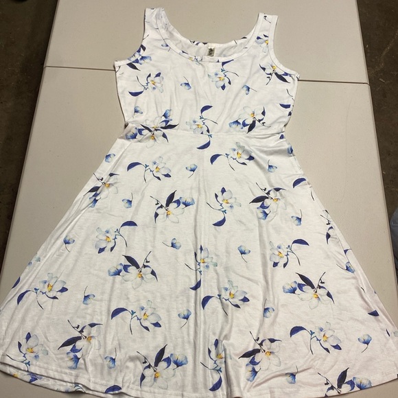 Herou Women Summer Slim Sleeveless Scoop Neck A-Line Flare Sun Dress Size Small - Picture 1 of 6